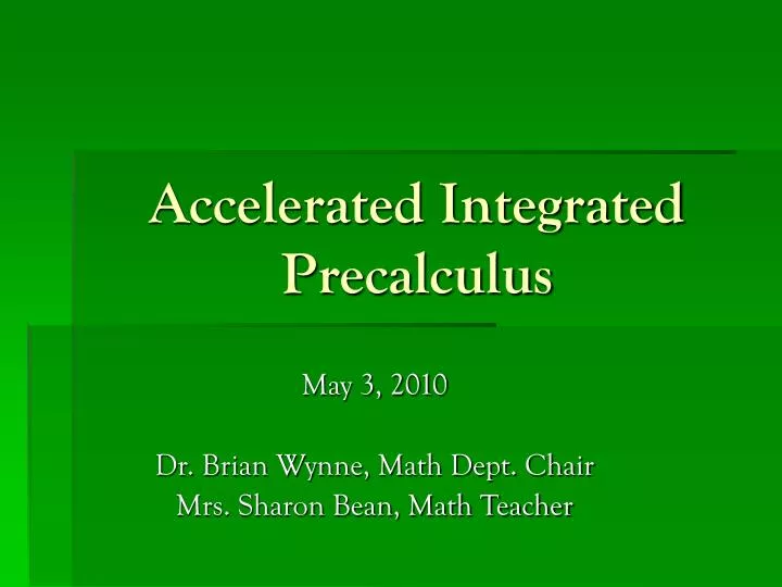 accelerated integrated precalculus