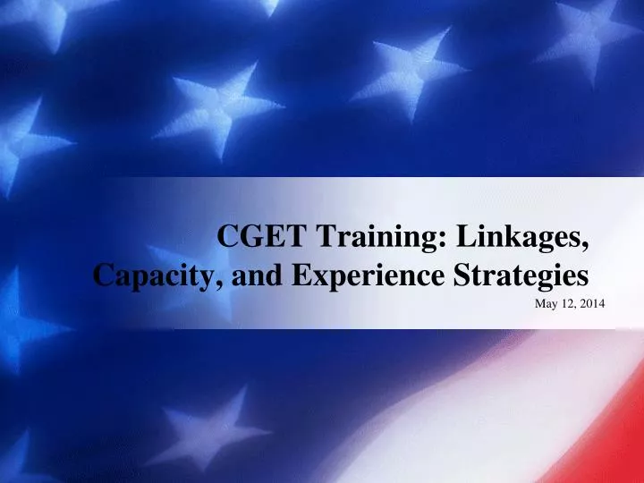 cget training linkages capacity and experience strategies