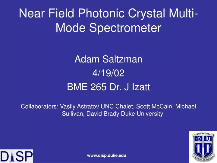 near field photonic crystal multi mode spectrometer