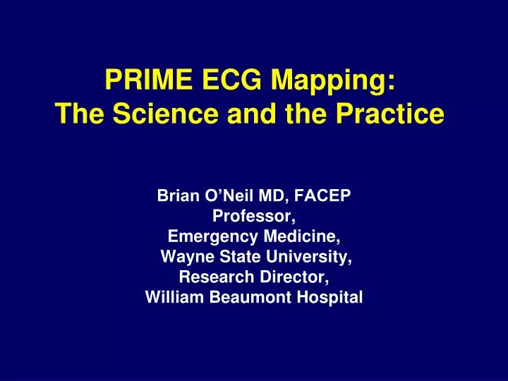 prime ecg mapping the science and the practice