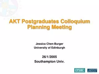 AKT Postgraduates Colloquium Planning Meeting