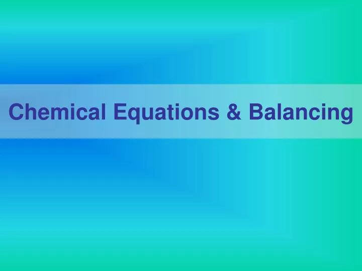 chemical equations balancing
