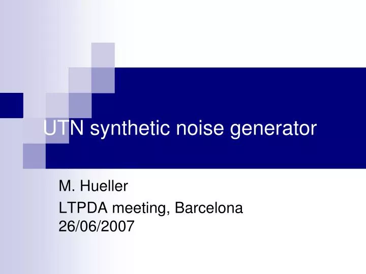 utn synthetic noise generator