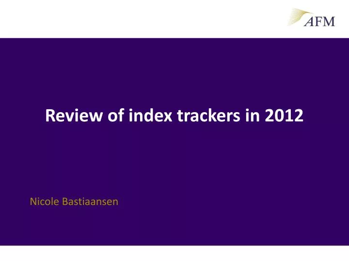 review of index trackers in 2012