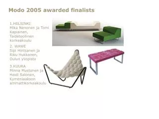 Modo 2005 awarded finalists