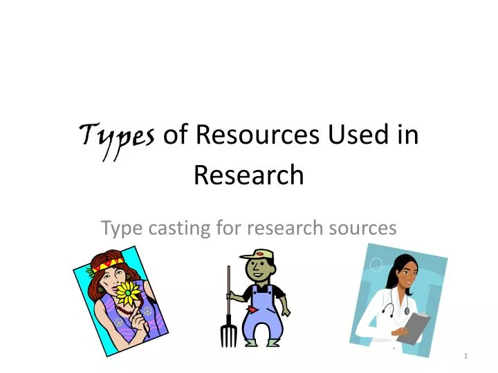 types of resources used in research