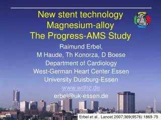 New stent technology Magnesium-alloy The Progress-AMS Study