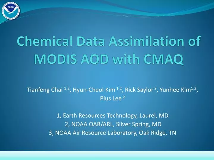 chemical data assimilation of modis aod with cmaq