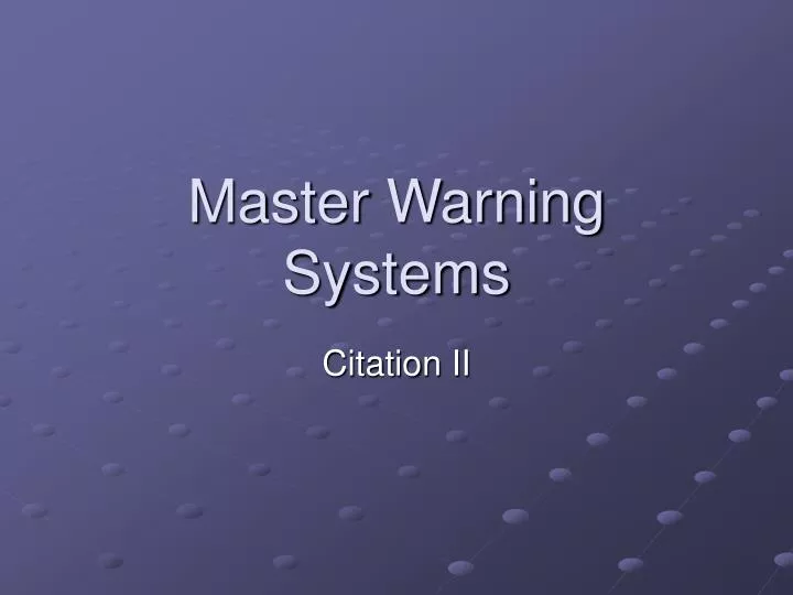 master warning systems