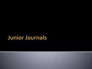 Junior Journals