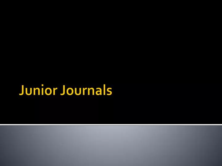 junior journals