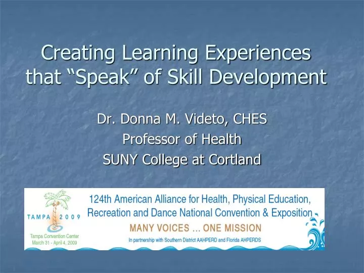 creating learning experiences that speak of skill development