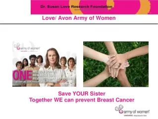 Save YOUR Sister Together WE can prevent Breast Cancer