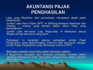 akuntansi pajak penghasilan