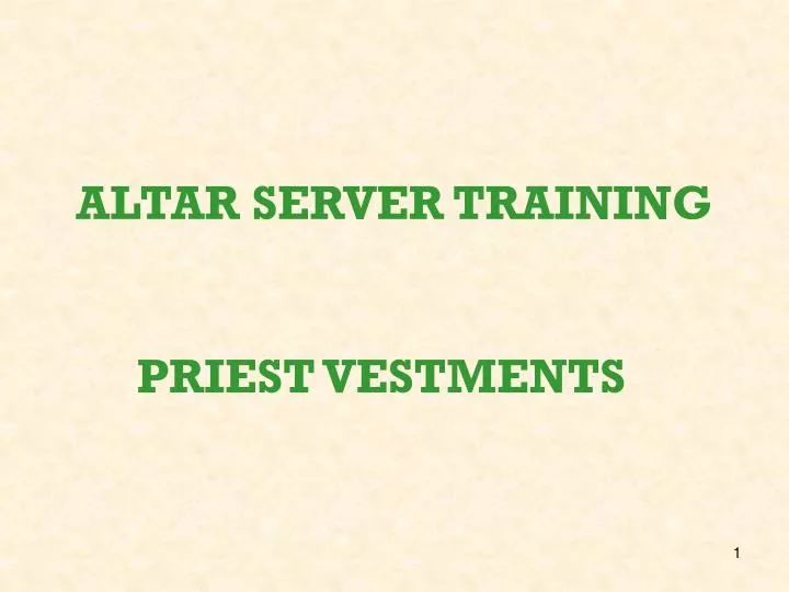 altar server training
