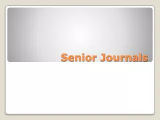 senior journals
