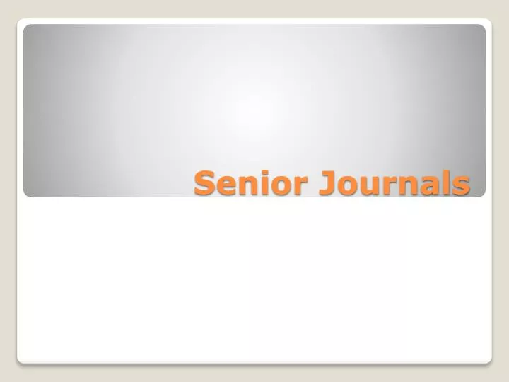 senior journals