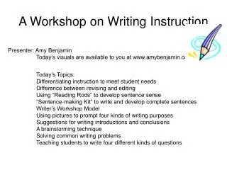 a workshop on writing instruction
