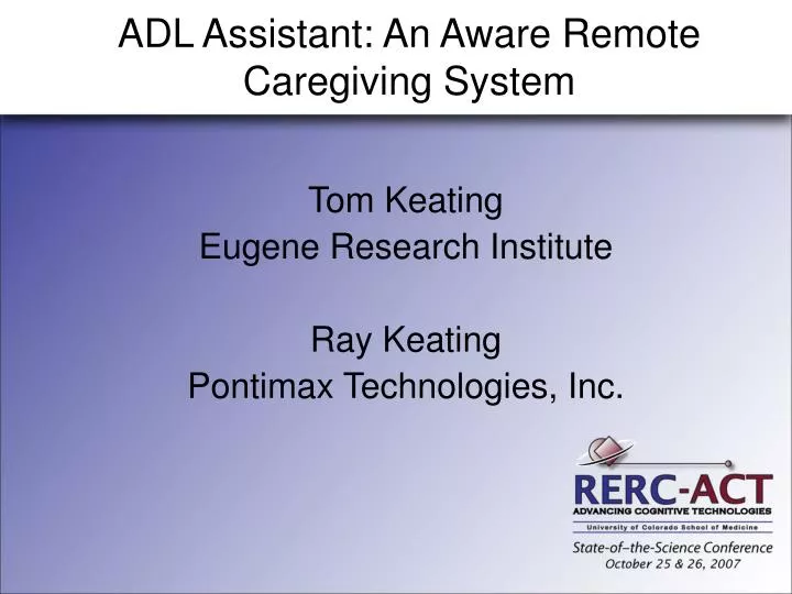 adl assistant an aware remote caregiving system
