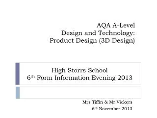 AQA A-Level Design and Technology: Product Design (3D Design)