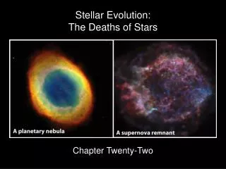 Stellar Evolution: The Deaths of Stars