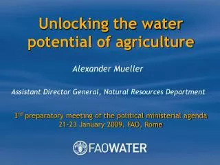 Unlocking the water potential of agriculture