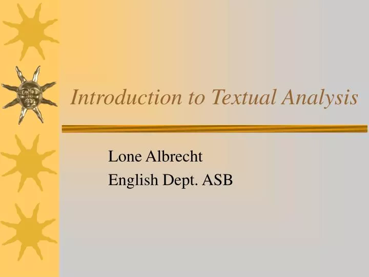 introduction to textual analysis