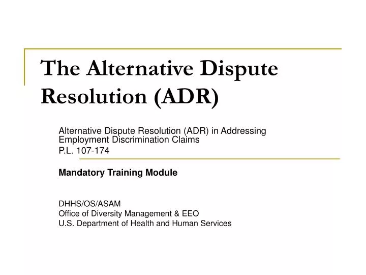 the alternative dispute resolution adr