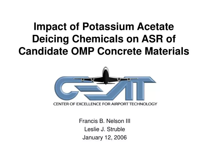 impact of potassium acetate deicing chemicals on asr of candidate omp concrete materials