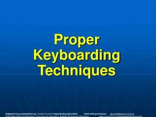 Proper Keyboarding Techniques