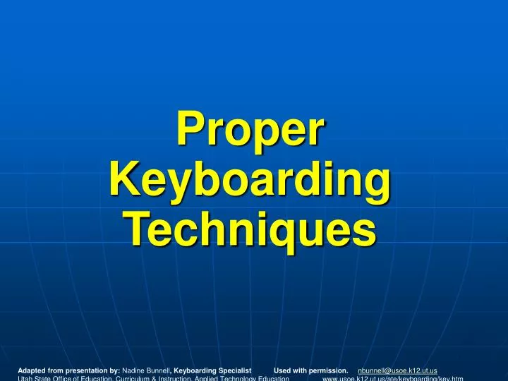proper keyboarding techniques