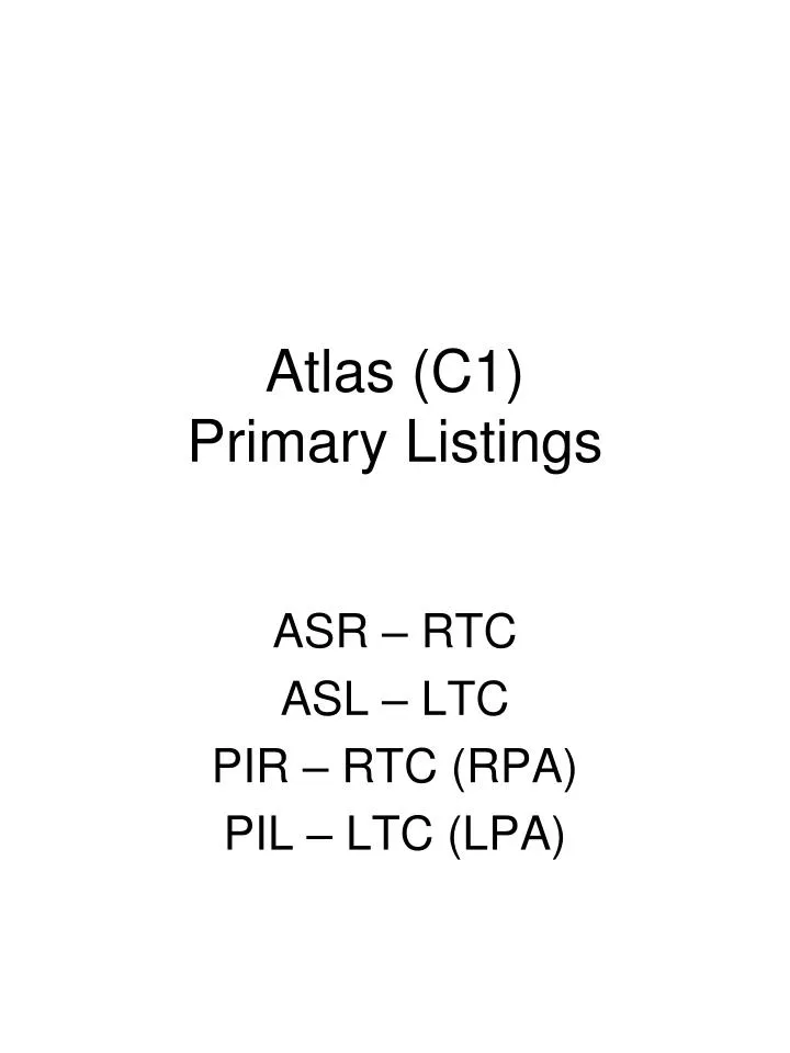 atlas c1 primary listings