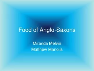 Food of Anglo-Saxons