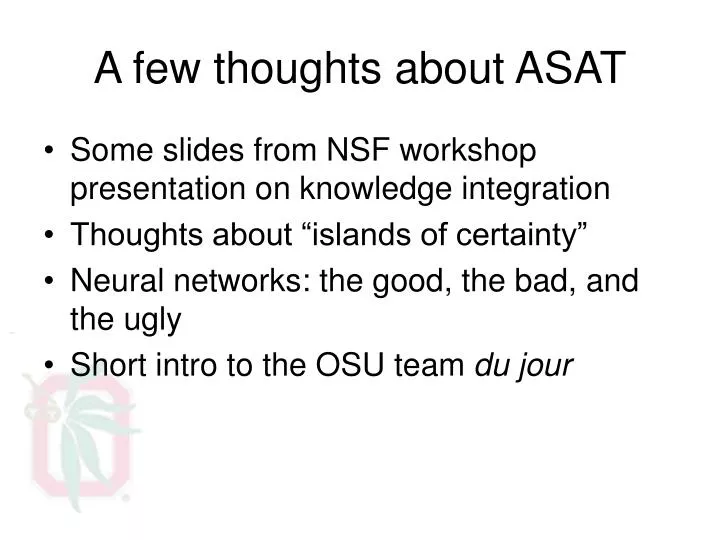 a few thoughts about asat