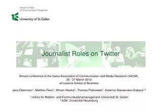 Journalist Roles on Twitter