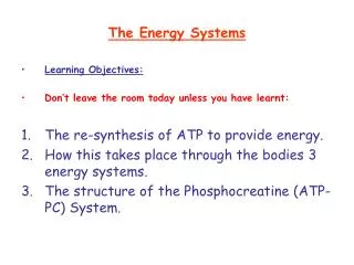 the energy systems