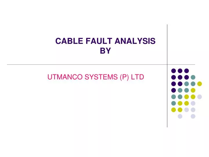 cable fault analysis by