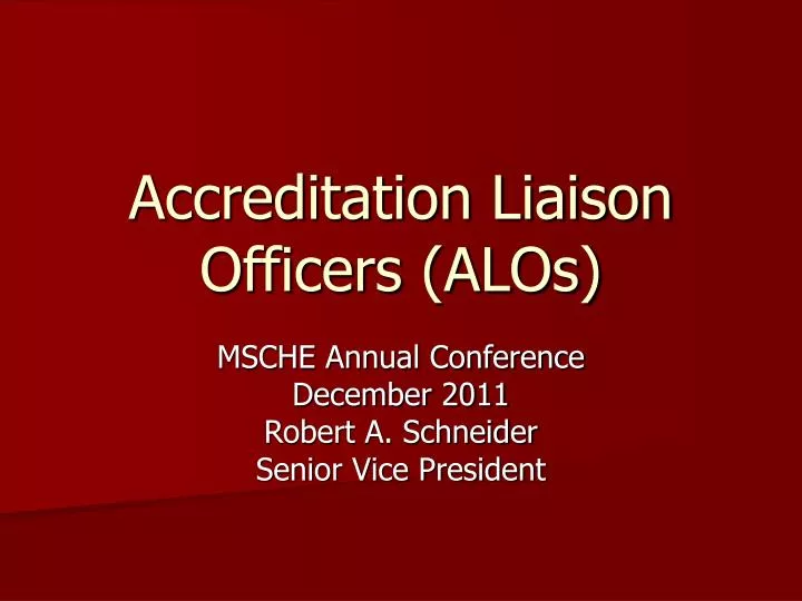 accreditation liaison officers alos