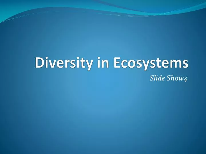 diversity in ecosystems