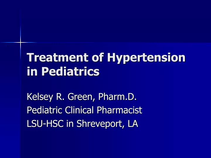 treatment of hypertension in pediatrics