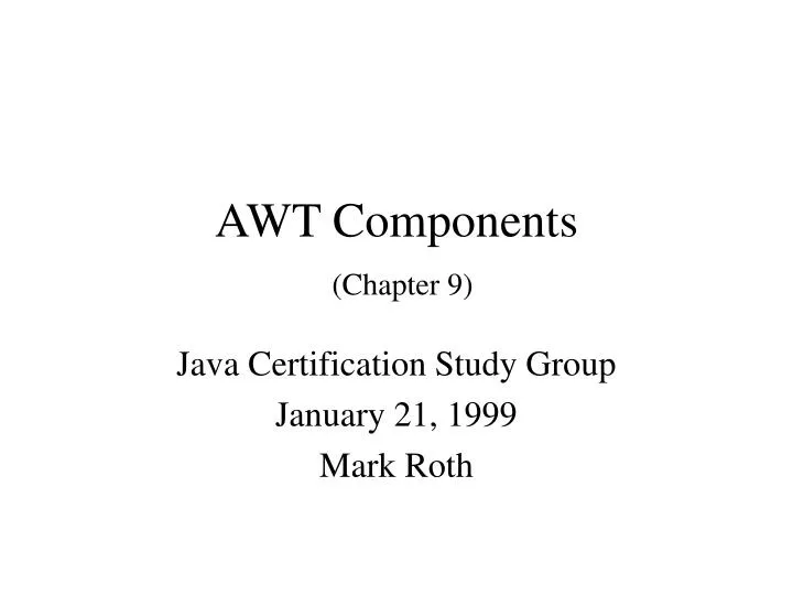 awt components chapter 9
