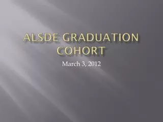 ALSDE Graduation Cohort