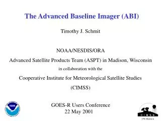 The Advanced Baseline Imager (ABI)