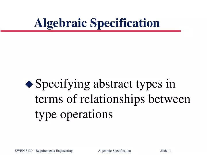 algebraic specification