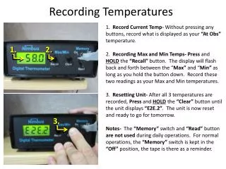 Recording Temperatures