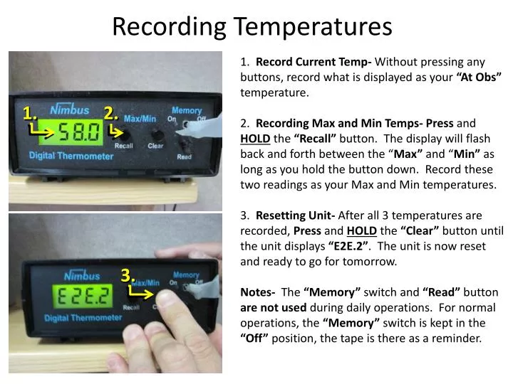 recording temperatures