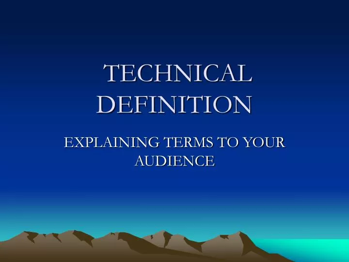 technical definition