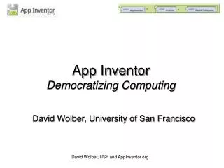 App Inventor Democratizing Computing
