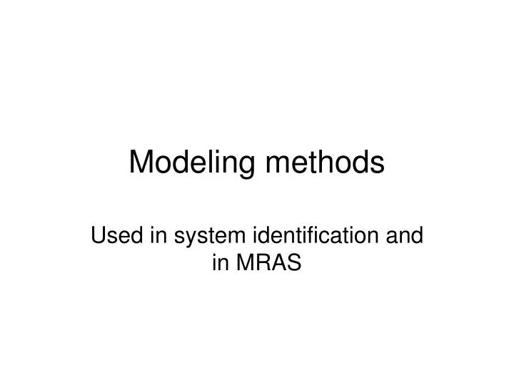 modeling methods