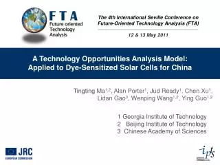 A Technology Opportunities Analysis Model: Applied to Dye-Sensitized Solar Cells for China
